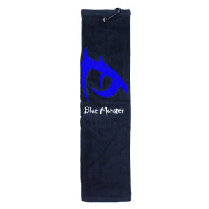 Blue Monster 'Eye' Trifold Golf Towel Black