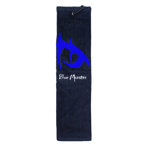 Blue Monster 'Eye' Trifold Golf Towel Black