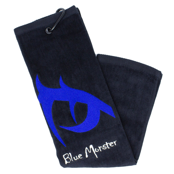 Blue Monster 'Eye' Trifold Golf Towel Black