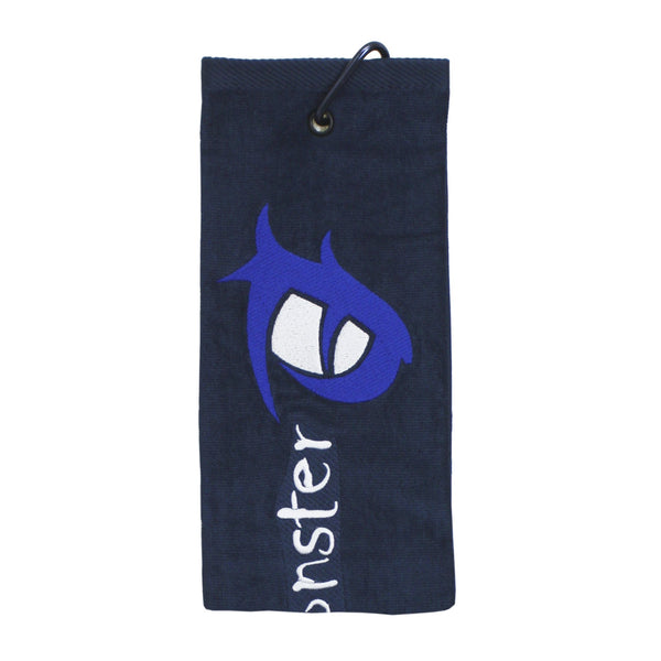 Blue Monster 'Eye' Trifold Golf Towel Navy