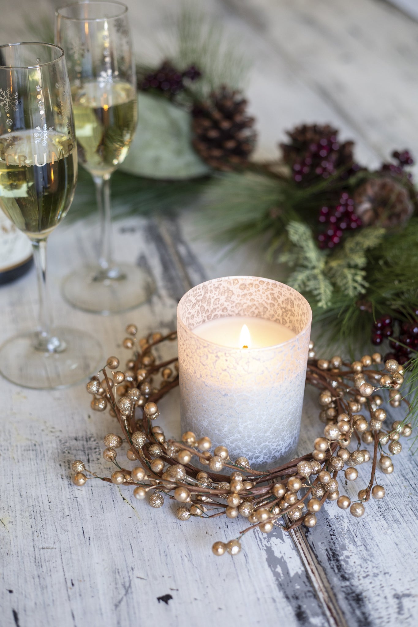 Lace Winter Candle